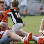 Andy Dalton with his wife and childrens