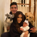 Raul Jiminez with his girlfriend, Daniela Basso and their kid
