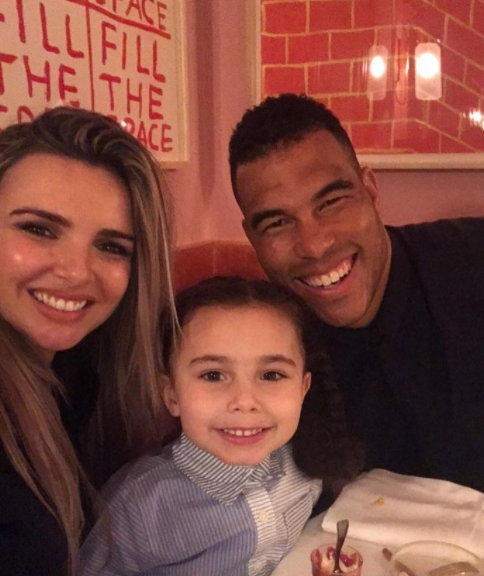 Nadine Coyle with her fiance, Jason Bell and their daughter