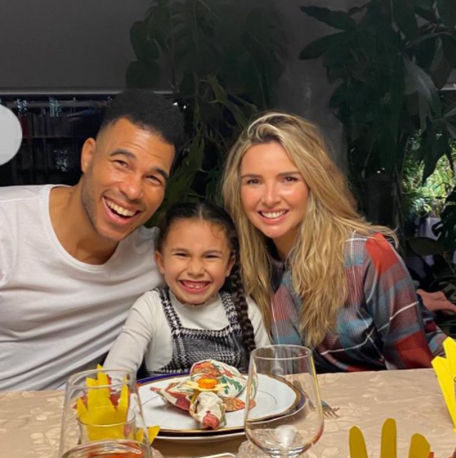 Jason Bell with his ex-fiance, Nadine Coyle and their daughter, Anaiya