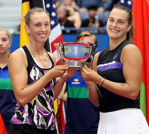 Elise Mertens With Trophy