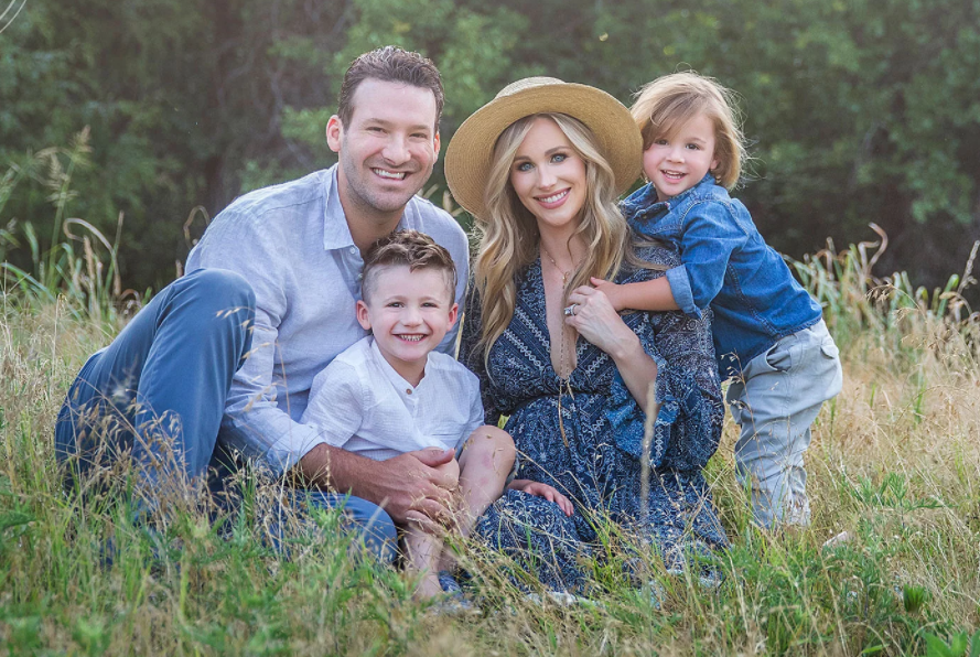 Tony Romo with his wife, Candice Crawford and their kids