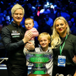 Neil Robertson With His Wife And Child