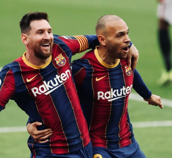 Braithwaite scored his first goal for Barcelona following an assist by Lionel Messi against against RCD Mallorca