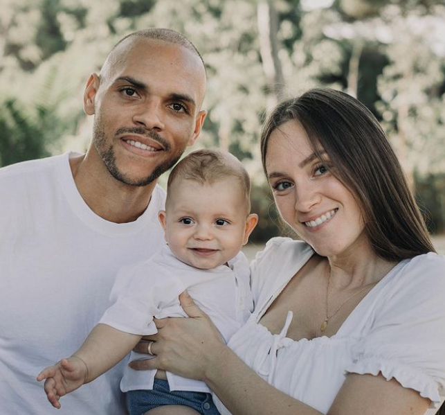 Foto de Martin Braithwaite  & su  Hijo  Romeo Lion Braithwaite