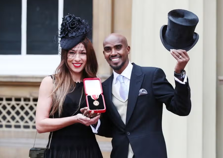 Mo Farah with his wife, Tania Nell