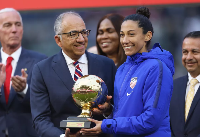 Christen Press Receiving the Award