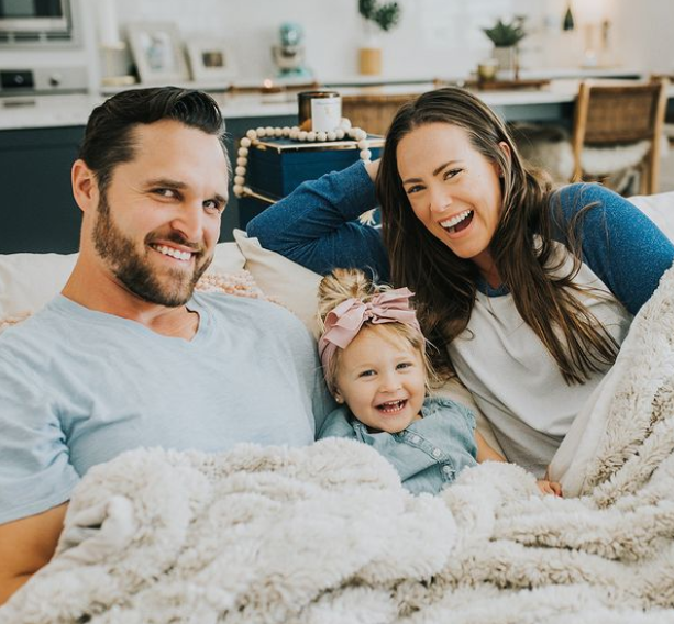 Kara Keough with her husband, Kyle Bosworth and their daughter, Decker Kate Bosworth