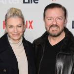 Ricky Gervais with his girlfriend, Jane Fallon