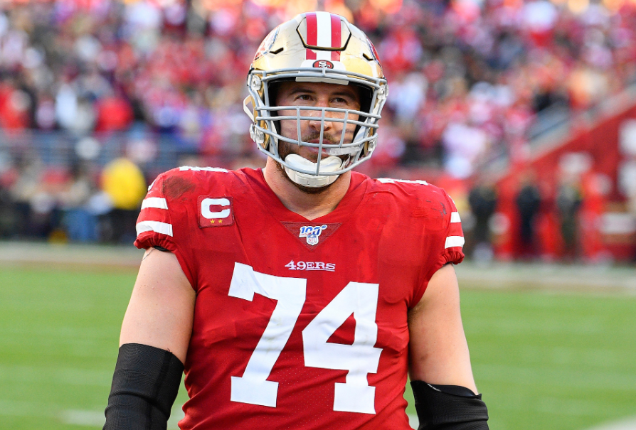 Joe Staley, a famous American footballer playing offensive tackle