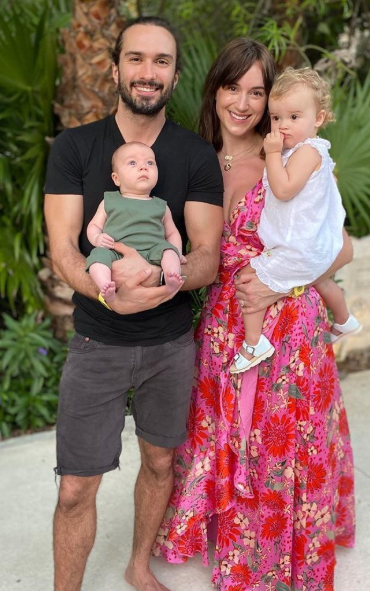 Joe Wicks with his wife and children
