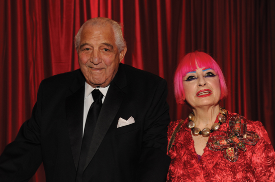 Zandra Rhodes with her longtime partner, Salah Hassanein