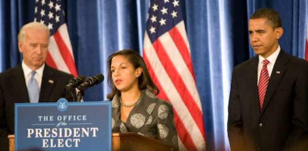 US Vice President Joe Biden (left), National Security Adviser Susan Rice (Middle) and President Barack Obama (right)