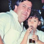 Manuela Escobar With His Father, Pablo Escobar