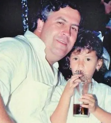 Manuela Escobar With His Father, Pablo Escobar