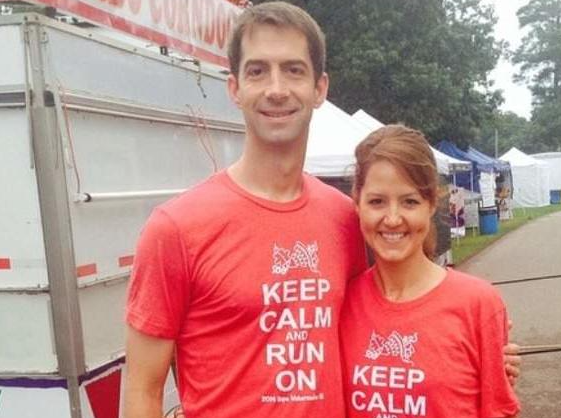 Tom Cotton with his wife; Anna