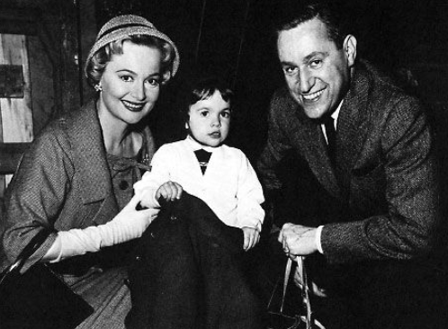 Olivia da Havilland with her husband, Pierre Galante and their daughter