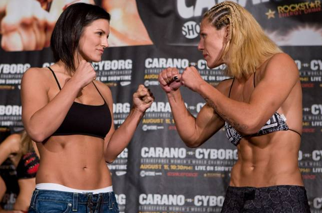 Gina Carano (left) and Christiane “Cyborg” Santos (Right)