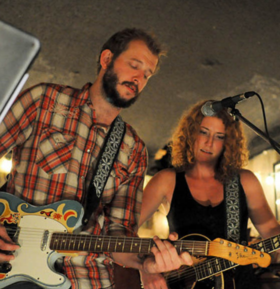 Justin Vernon with his girlfriend, Kathleen Edwards