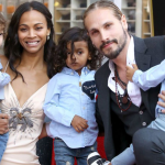 Zoe Saldana, husband Marco Perego-Saldana and their children, Bowie, Cy, and Ezio
