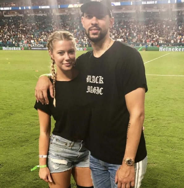 Austin Rivers with his girlfriend, Brittany Hottard