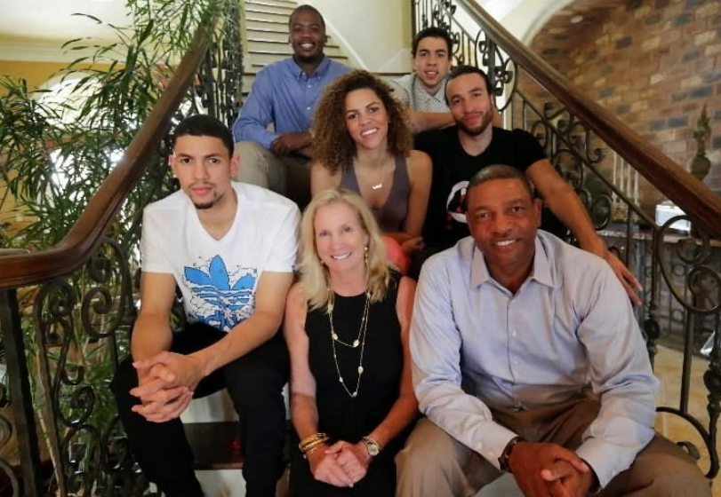 Austin Rivers with his parents and siblings