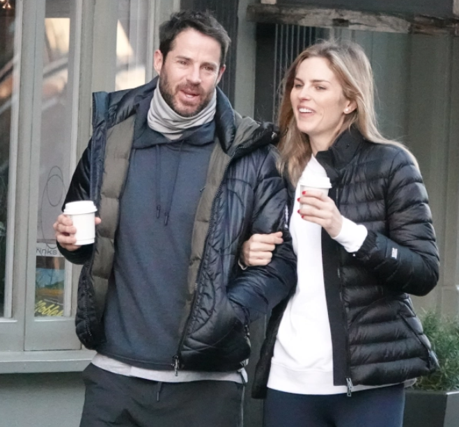 Jamie Redknapp and his new girlfriend, Frida Andersson-Lourie seen together walking in London