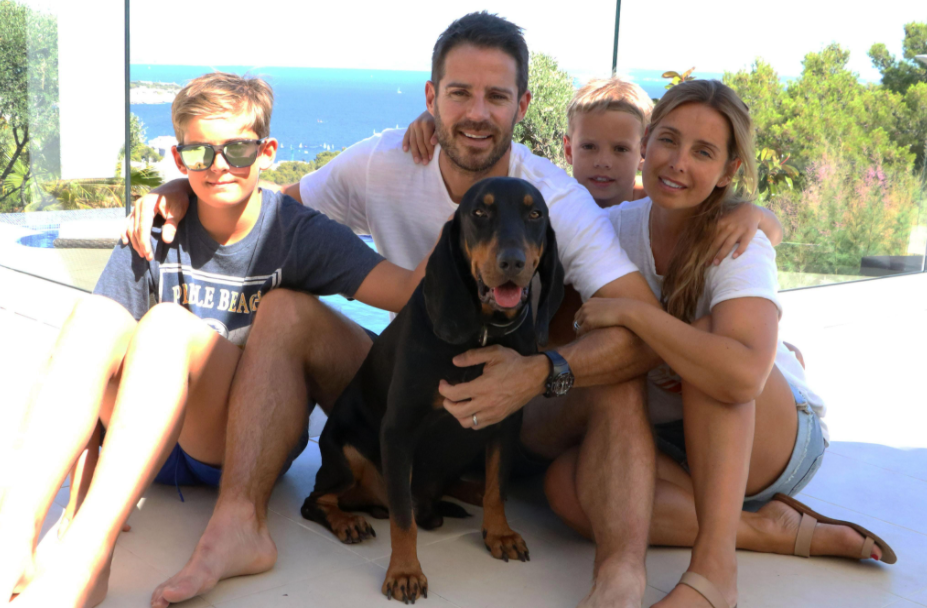 Jamie Redknapp with his ex-wife, Louise Nurding and their kids