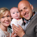 Jonathan Goodwin with his partner, Katie Goodwin and their daughter