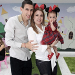Angel Di Maria with his wife Jorgelina Cardoso and their daughter Mia