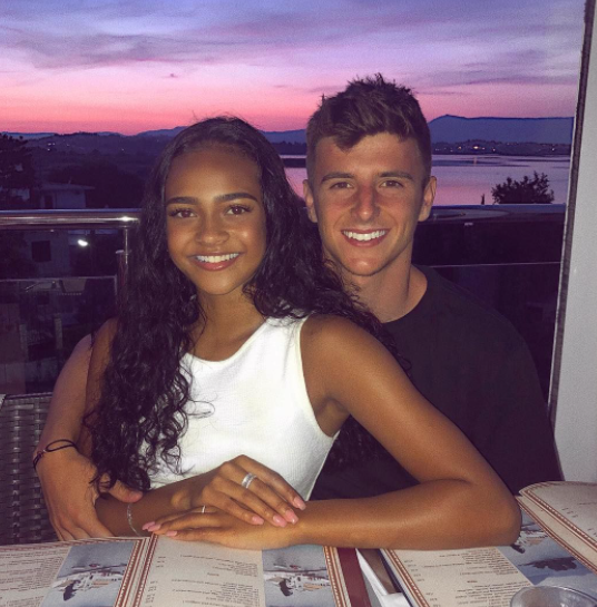 Mason Mount with his girlfriend, Chloe Wealleans-Watts