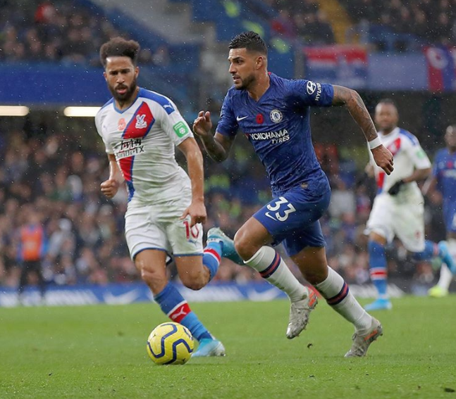 Emerson Palmieri Heading The Ball Against The Opponent