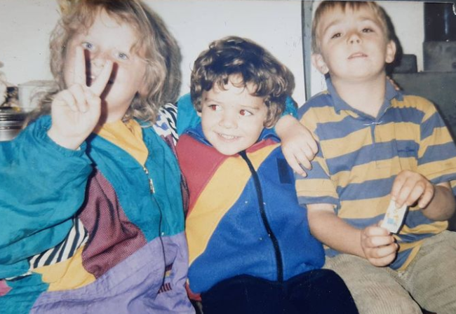 Josie Gibson with her brother and sister