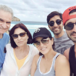 Daniel Weber with his dad Tommy Weber, mom Tzipora Weber, wife Sunny Leone and sibling