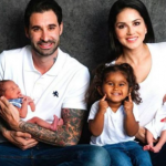 Daniel Weber with his wife, Sunny Leone and their childrens