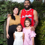 Mose Masoe with his wife, Carissa and their kids