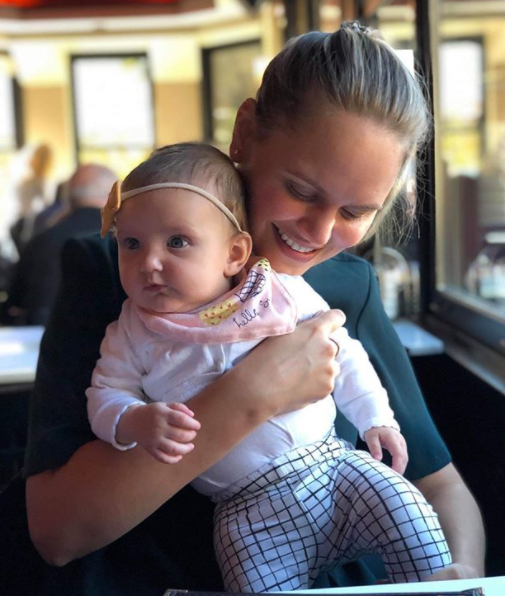 Meggie Lagace with her daughter, Lou