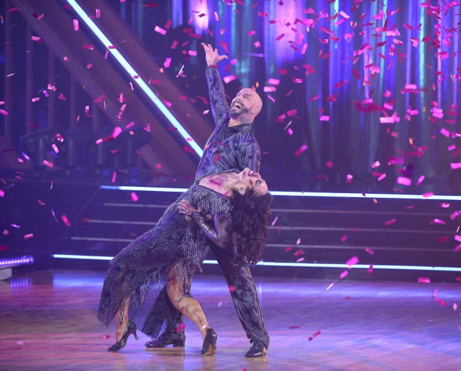 AJ McLean with Cheryl Burke in Dancing With the Stars