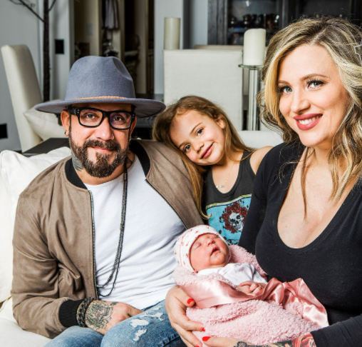 AJ McLean with his wife, Rochelle Deanna Karidis and their daughter