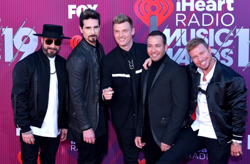 From left to right;AJ McLean, Kevin Richardson, Nick Carter, Howie Dorough, Brian Littrell