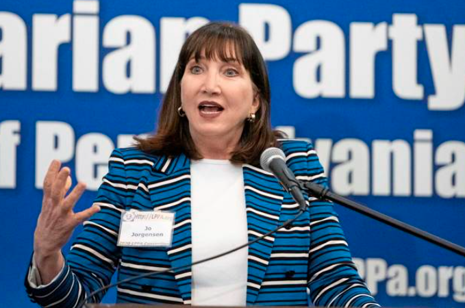 Jo Jorgensen Delivering Speech