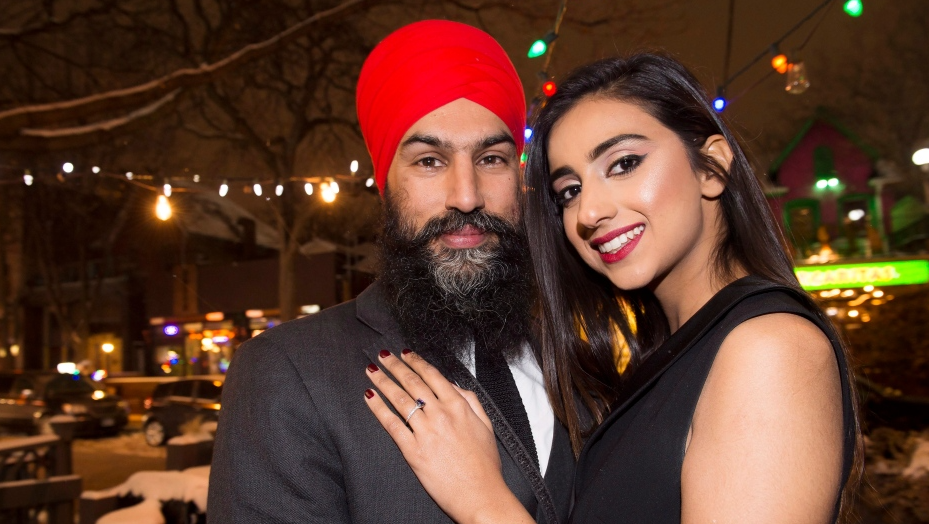 Jagmeet Singh with his wife, Gurkiran Kaur Sidhu