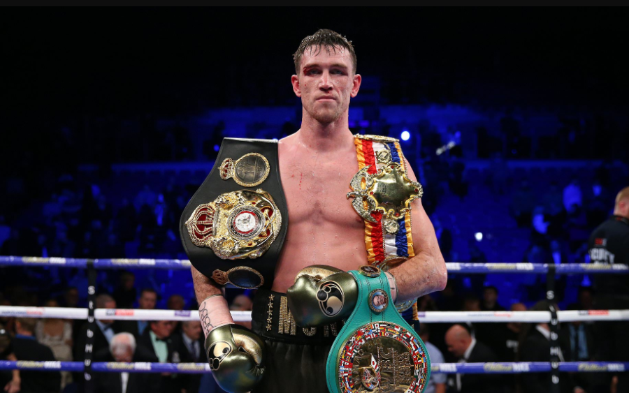 Callum Smith with belts