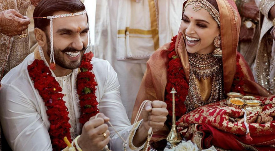 Ranveer Singh and his wife, Deepika Padukone during their marital ceremony