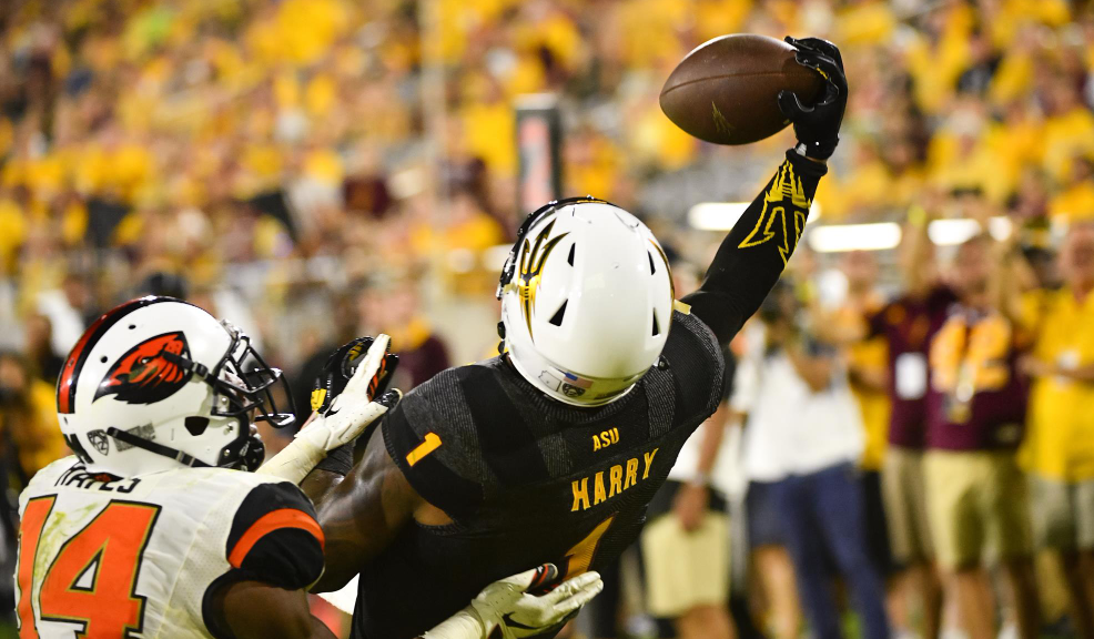 N'Keal Harry holding the ball