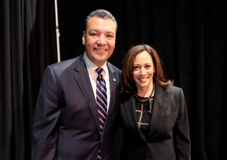 Alex Padilla and Kamala Harris