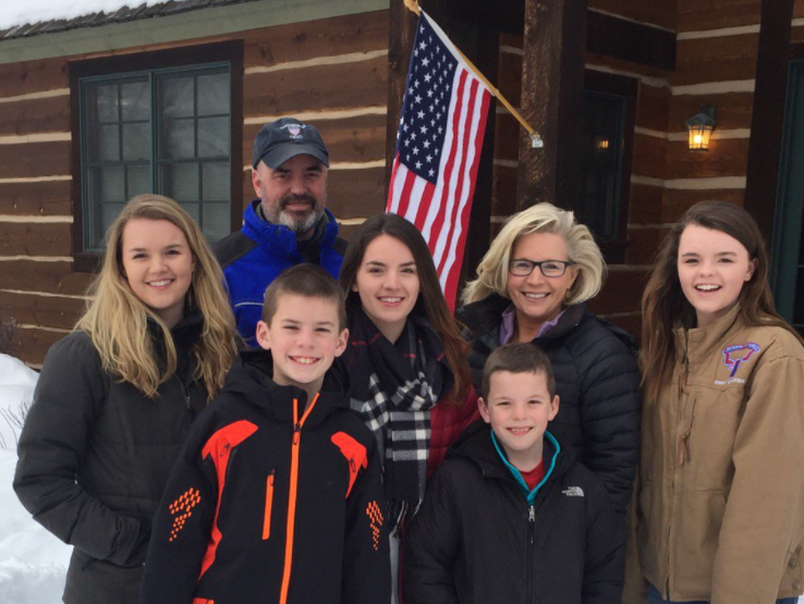 Liz Cheney with her husband, Philip Perry and their kids