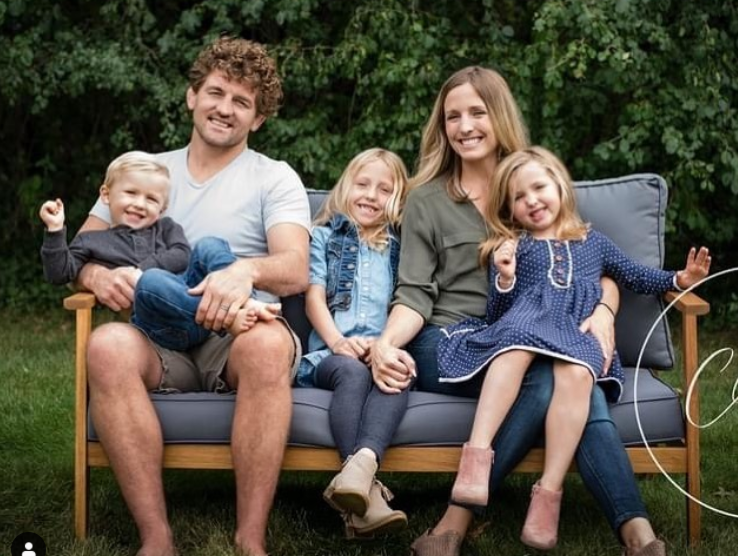 Ben Askren with his wife, Amy and their kids