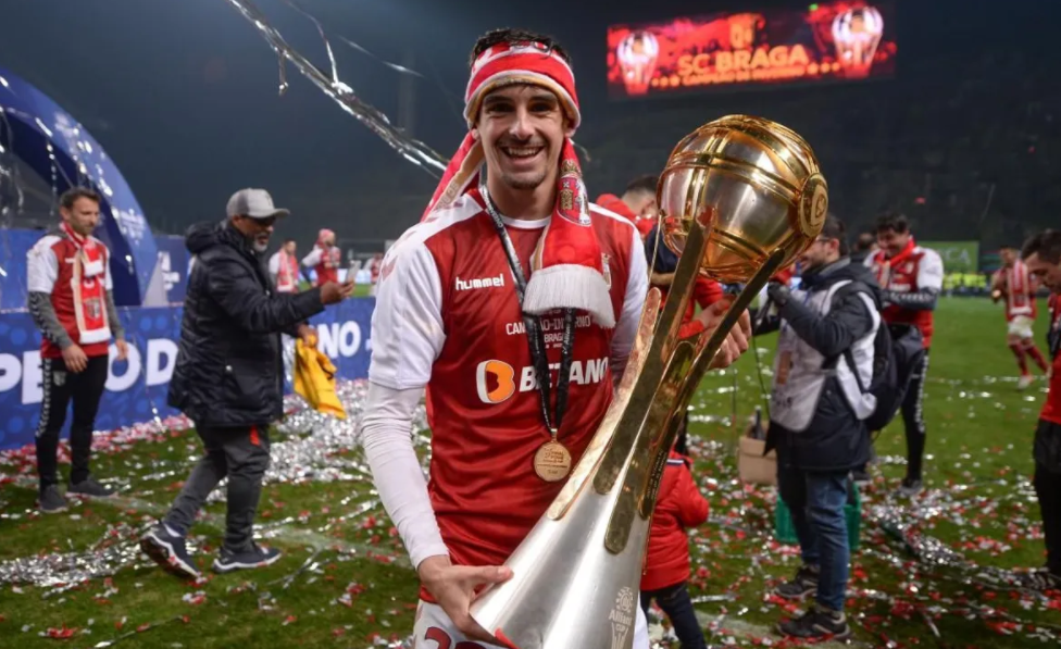 Francisco Trincao Holding the Cup During His Time In SC Braga