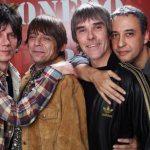 Band Members of The Stone Roses; John Squire, Mani, Ian Brown and Reni